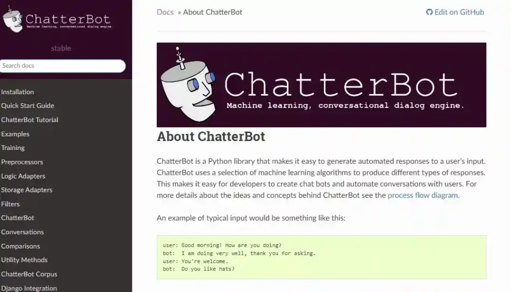 ChatterBot; Best Open Source Chatbots