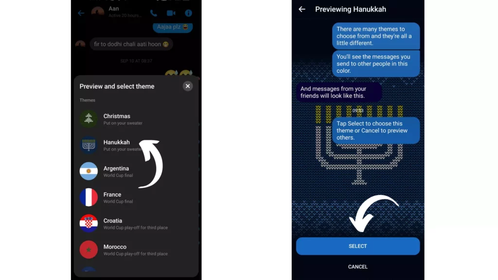 Steps: How to Use the Hanukkah Chat Theme on Messenger?