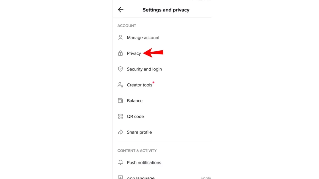 Choose Settings and privacy.
