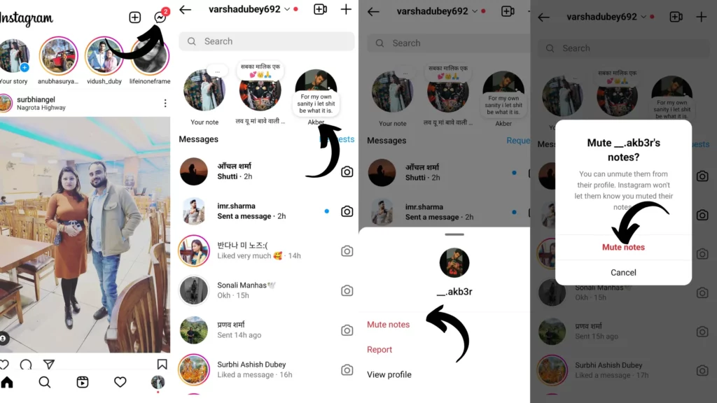 Steps: How to Mute Shared Notes on Instagram?
