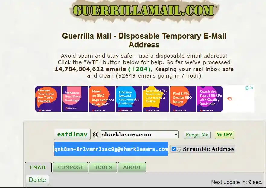 Guerrilla Mail ; Create Email Without Phone Number | Top 10 Free Email Services Without Verification
