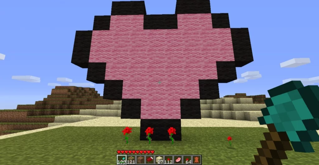 How To Build A Heart In Minecraft 