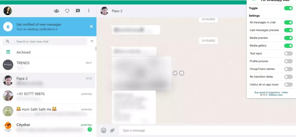WhatsApp privacy ; How to Hide Chats in WhatsApp Web Using Chrome Extension?