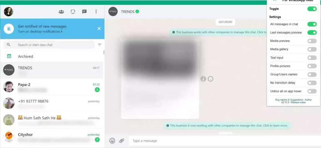 WhatsApp privacy ; How to Hide Chats in WhatsApp Web Using Chrome Extension?
