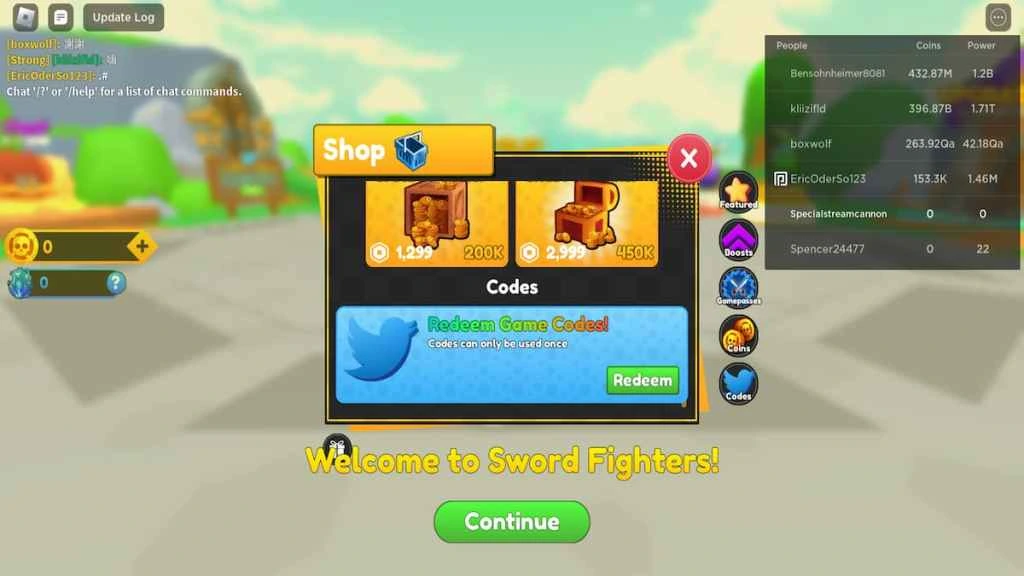 Sword Fighters Simulator Codes