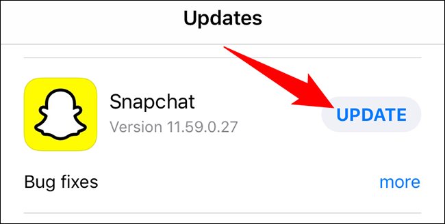 To Fix Snap Not Sending Error, Update The App