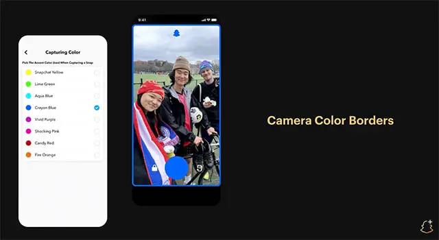 camera color borders snapchat