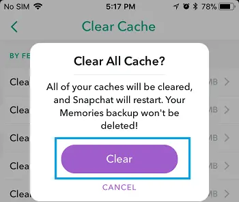 To Fix Could Not Connect Snapchat Clear Cache