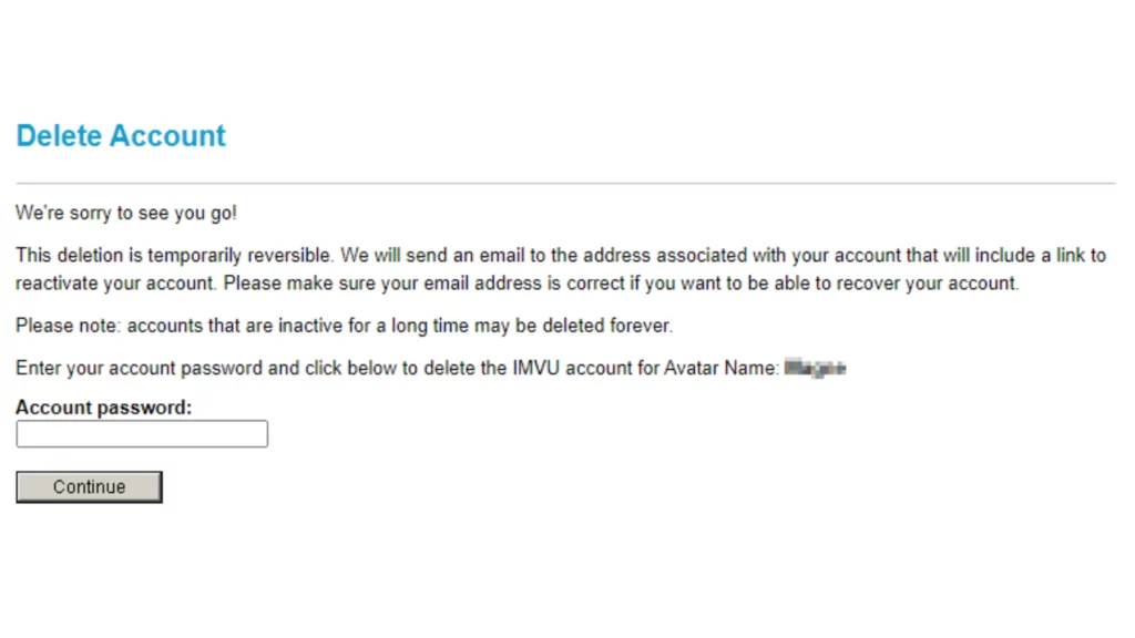 Steps: How to Delete IMVU Account From IMVU Classic?