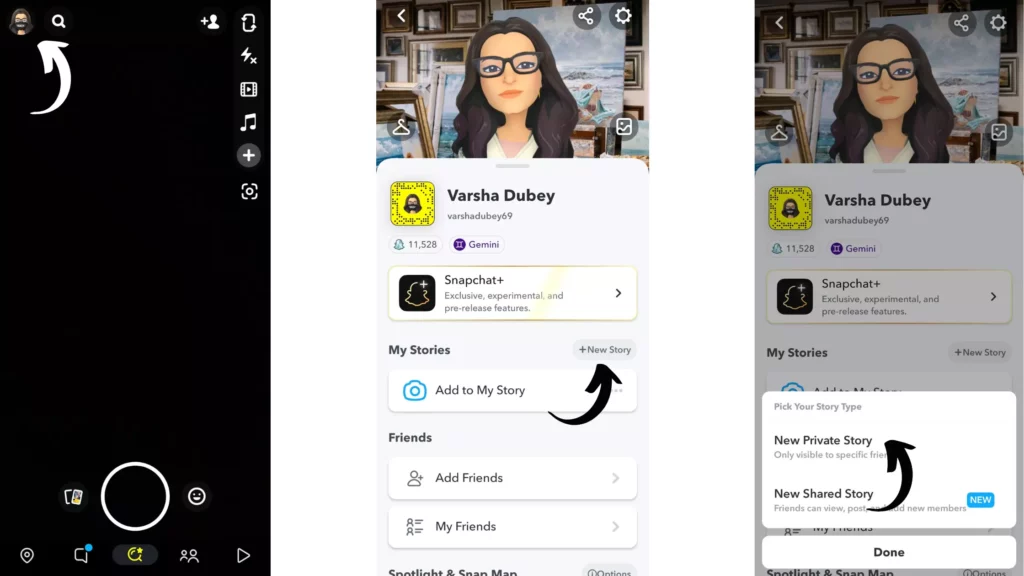 Steps: How to Make a Private Story on Snapchat?