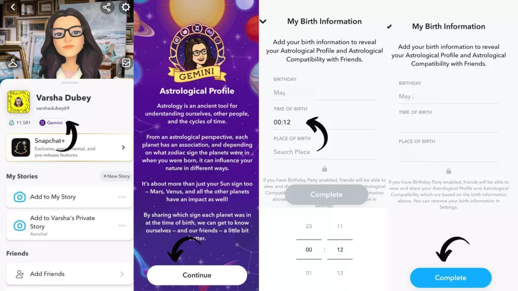 Steps: How to Make an Astrological Profile on Snapchat?