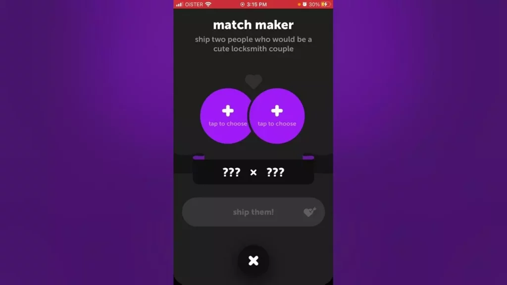 Match Maker in Locksmith widget