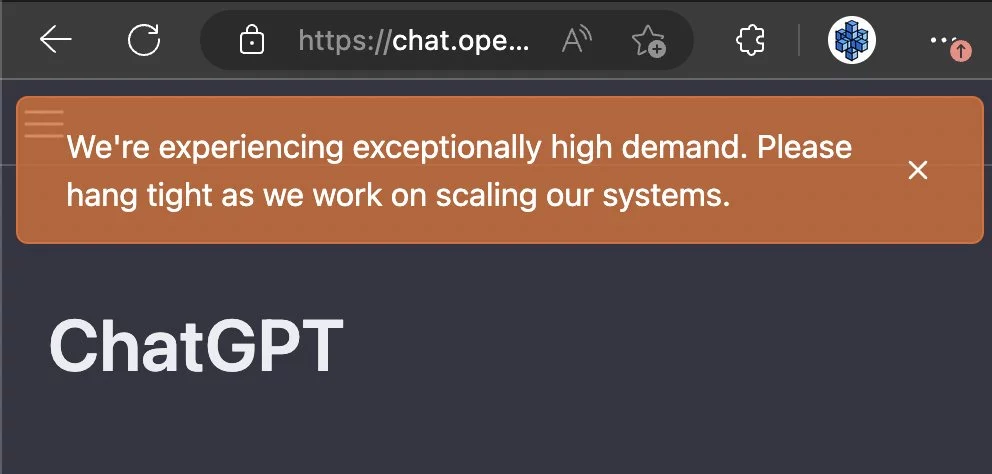 ChatGPT ; How to Fix "We are Experiencing Exceptionally High Demand" in ChatGPT?
