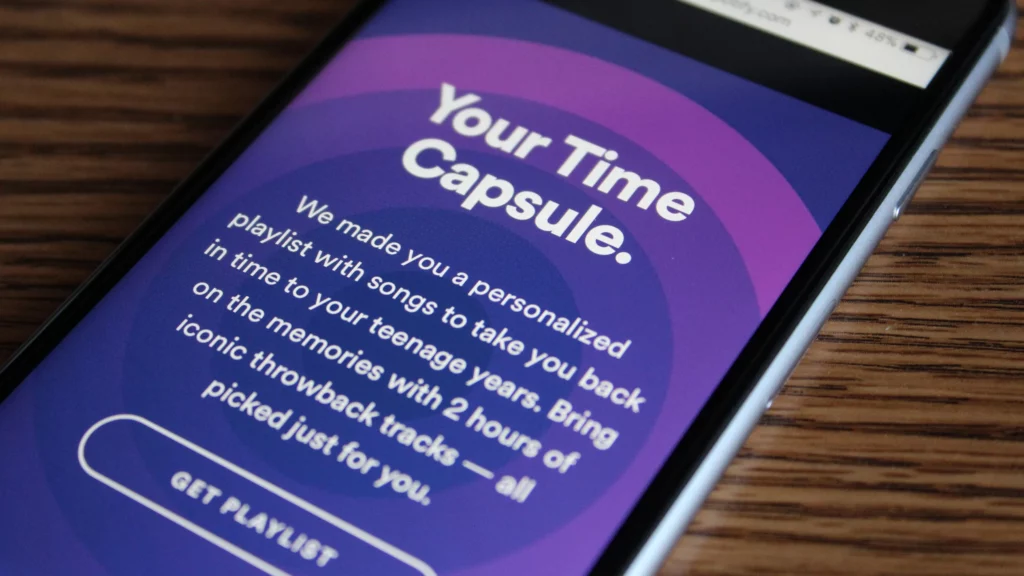 how to get time capsule on spotify