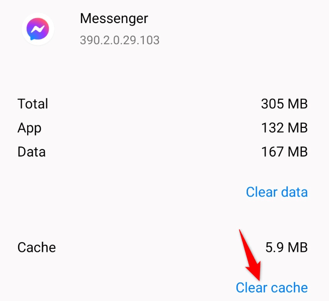 Чтобы исправить неработающий Facebook Messenger, очистите кеш приложения