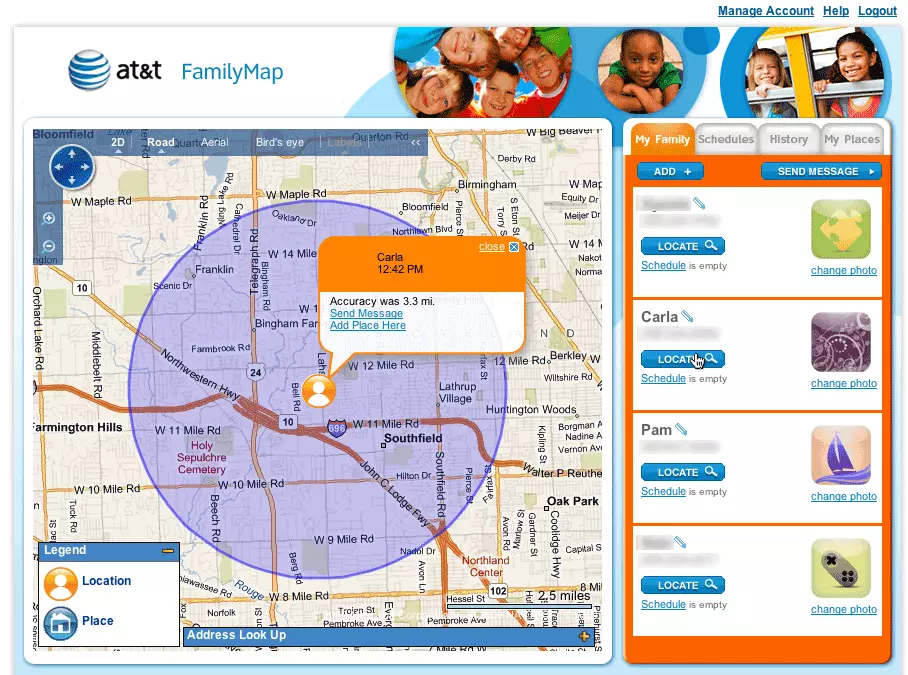 At &T Family Map