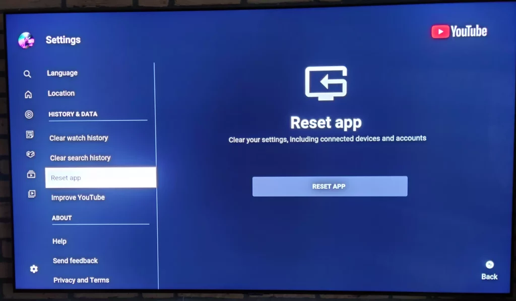 To Fix The YouTube TV Spinning Circle Issue, Restart Device