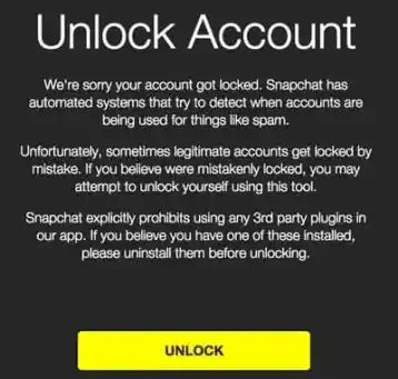 How to Unlock Snapchat Account With Unlock Webpage?