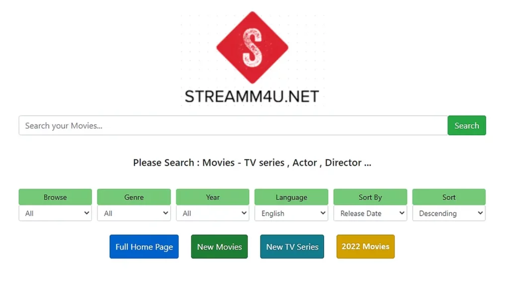 StreamM4u homepage; websites with free movies