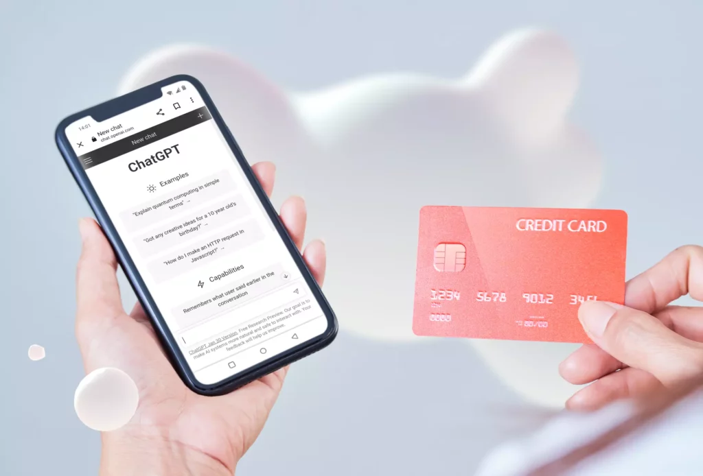 A user truing to pay for ChatGPT with a credit card; Credit and debit cards declined for ChatGPT Plus