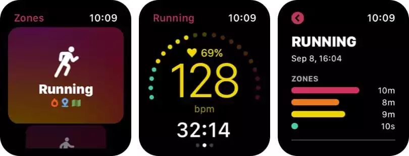 Heart rate zones on Apple watch; how to use heart rate zones during Apple watch workouts.
