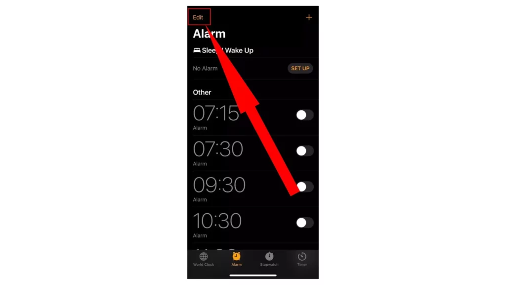 Edit option on alram in iphone clocl app; how to make custom alarm on iPhone