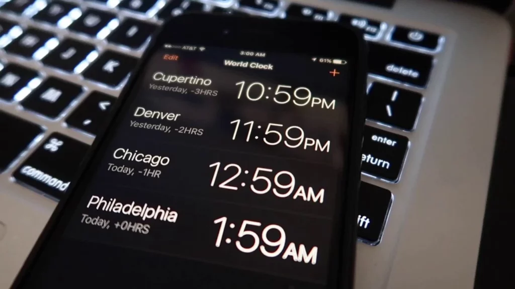 Times zones on iPhone; iPhone Daylight Saving Will Automatically Change Time.