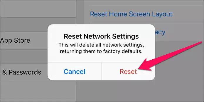 To Fix Apple Music This Content is Not Authorized Reset Network Settings
