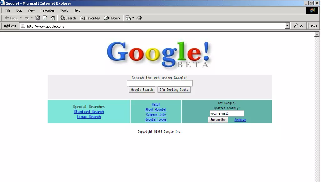 What is Google in 1998?