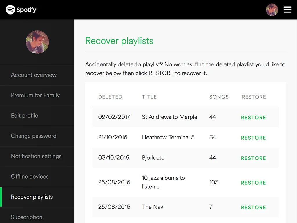 How to Recover Spotify Deleted Playlists