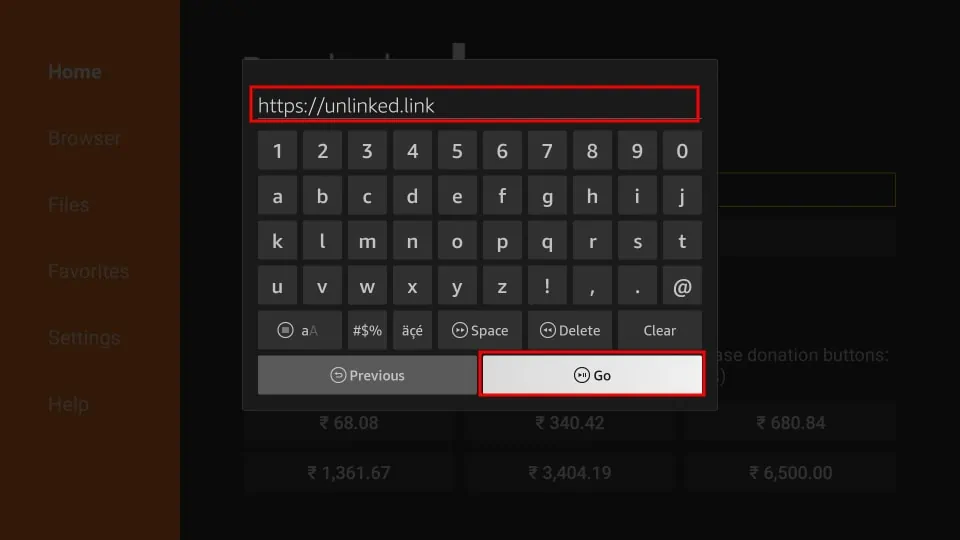 URL entering space on downloader homescreen on Firestick; How to Install UnLinked on Firestick