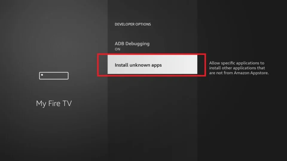Install unknown appsmoption in Firestick settings;  how to install zoom on firestick