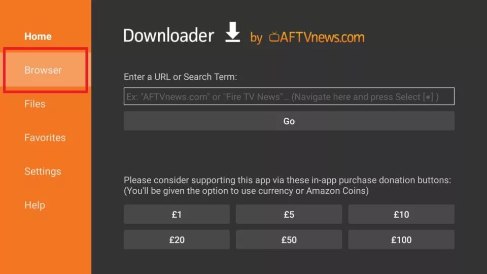 Browser option in downloader;  how to install zoom on firestick