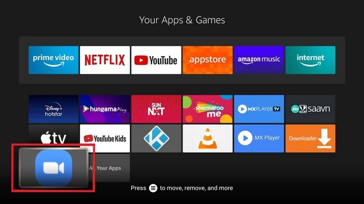 Selecting zoom app from apps on Firestick; how to install zoom on firestick