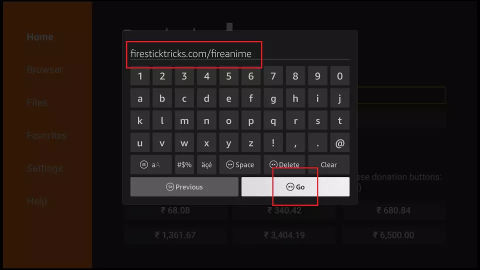 Entering FireAnime URL in downloader on Firestick; How to Install and Use FireAnime On Firestick | Stream Anime Hassle Free