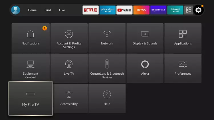 My Fite TV in firestick settings; how to install Fox Sports Go on Fire TV