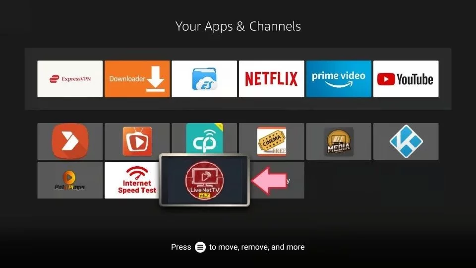 Selecting Live Net TV on Firestick; How to Install Live Net TV on FireStick
