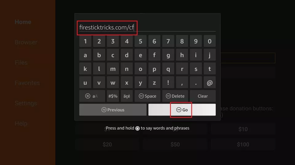 URL entering space on downloader app;  how to install cyberflix on firestick