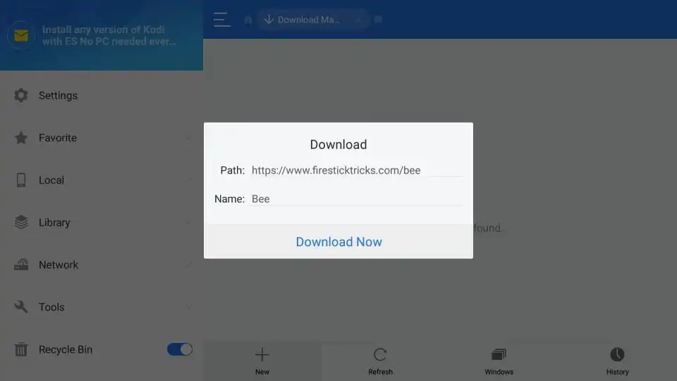 Download BeeTV on Firestick Using The ES File Explorer App