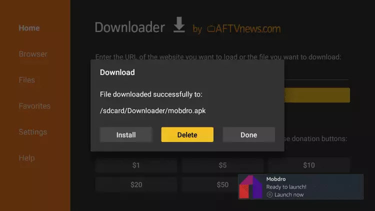 Download Mobdro on Firestick Using The Downloader App