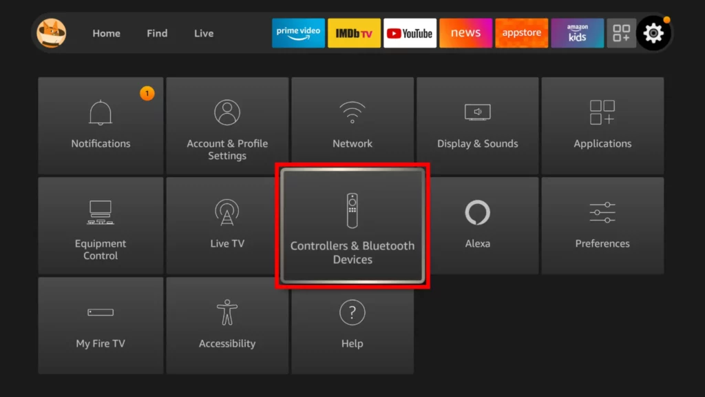 Controllers and Bbluetooth devices in Firestick settings; How to Pair Firestick Remote