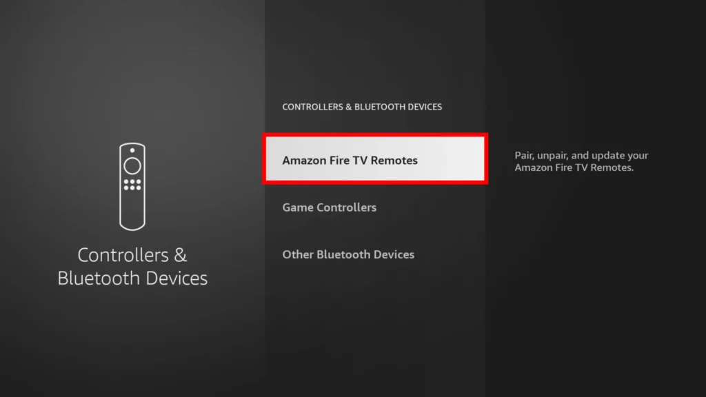 Amazon FireTV remotes in Firestick settings; How to Pair Firestick Remote