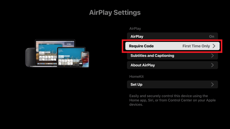 turning on airplay settings; MovieBox Pro on Roku