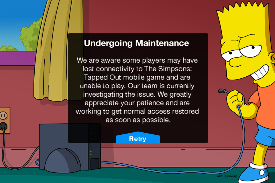 Fix Simpsons Tapped Out Not Working Error