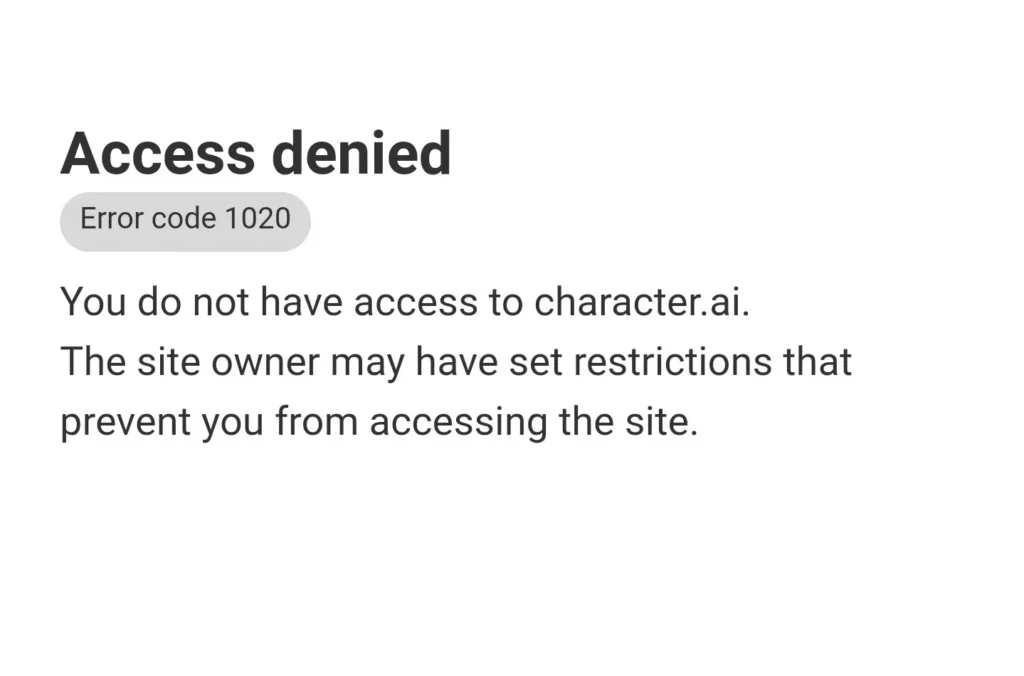 Access denied of character . AI; Can You Get Banned From Character AI