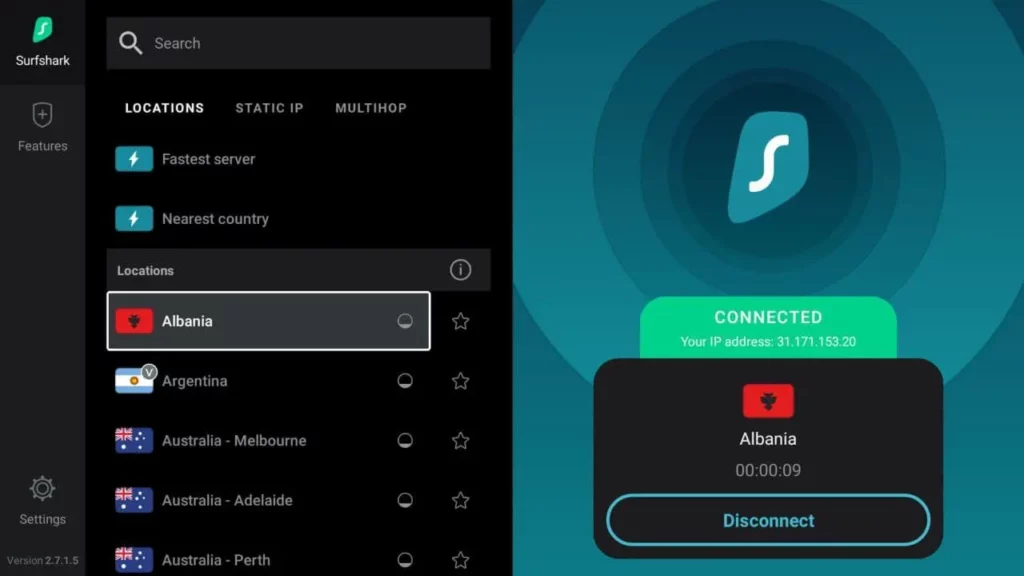 Countries list in the surfshark; How to Install Surfshark on Firestick