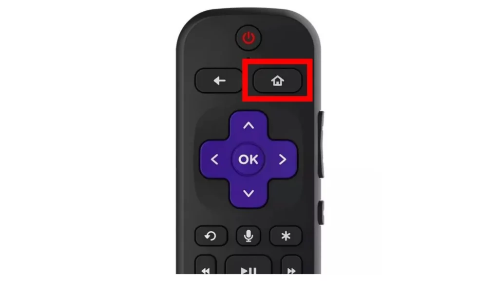 Home button on Roku remote; Uzzu TV on Roku
