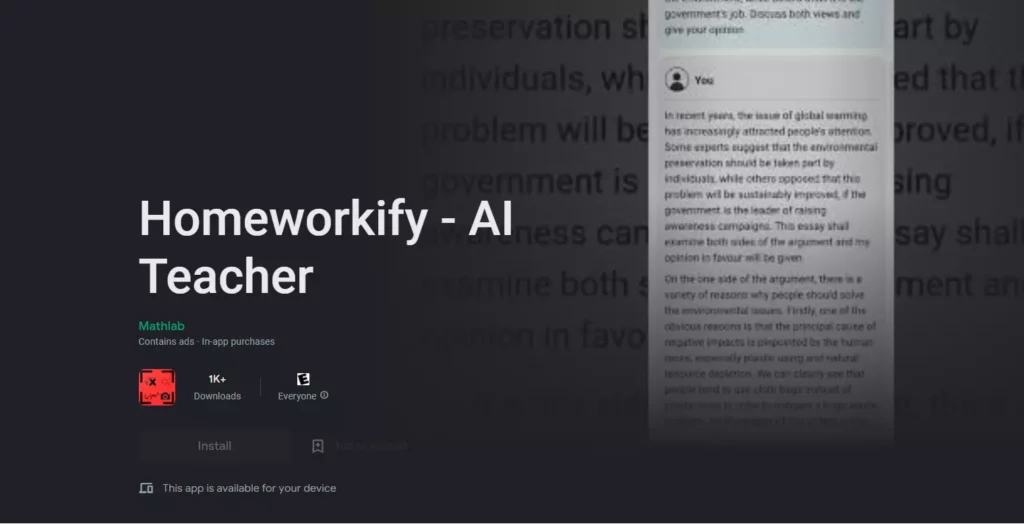 Homeworkify;Homeworkify: AI Tool For Homework Mastery