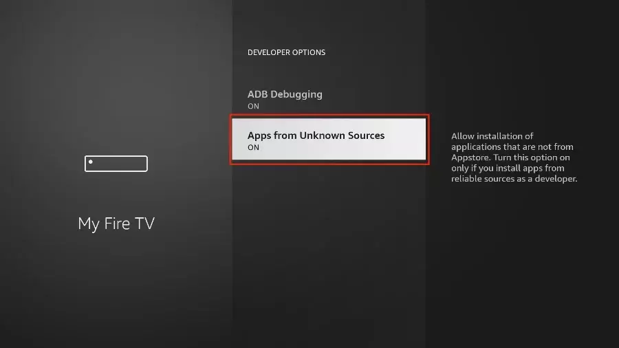Enable apps from unknown sources on Firestick