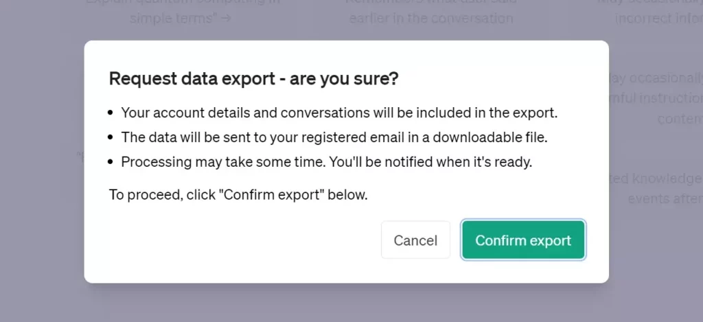 ChatGPT ; How to Export ChatGPT Data? Store Your ChatGPT Conversations